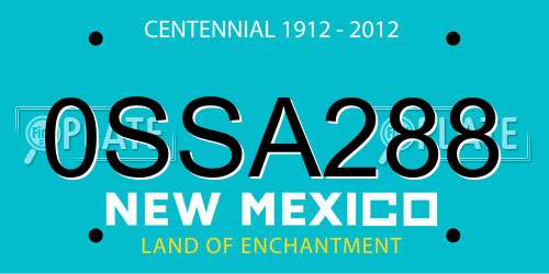 0SSA288 New Mexico License Plate