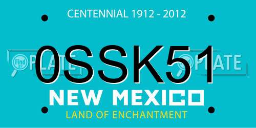 0SSK51 New Mexico License Plate