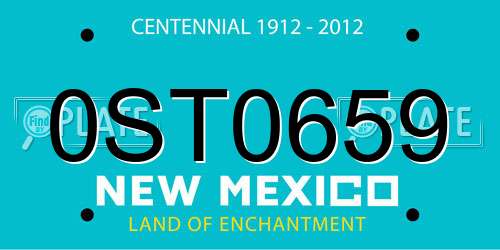 0ST0659 New Mexico License Plate