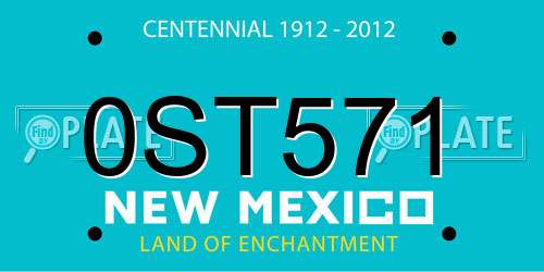 0ST571 New Mexico License Plate