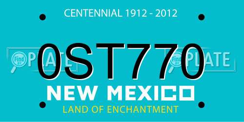 0ST770 New Mexico License Plate