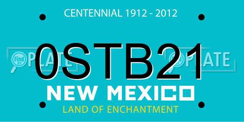0STB21 New Mexico License Plate
