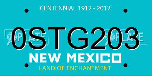 0STG203 New Mexico License Plate