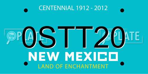 0STT20 New Mexico License Plate