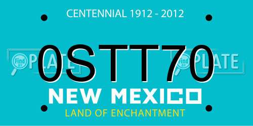 0STT70 New Mexico License Plate