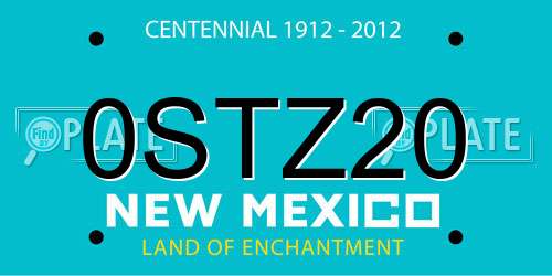 0STZ20 New Mexico License Plate