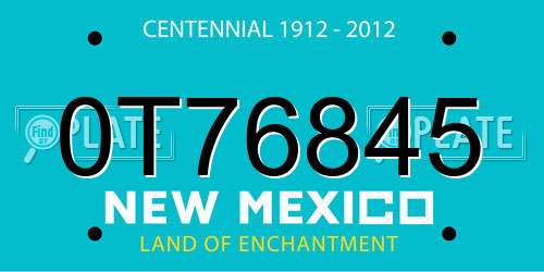 0T76845 New Mexico License Plate