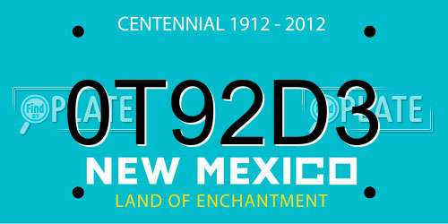 0T92D3 New Mexico License Plate