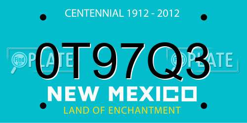 0T97Q3 New Mexico License Plate