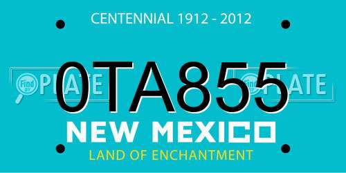 0TA855 New Mexico License Plate