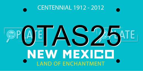 0TAS25 New Mexico License Plate