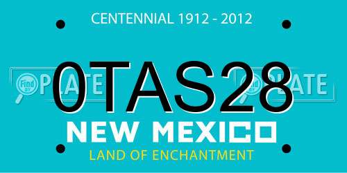 0TAS28 New Mexico License Plate