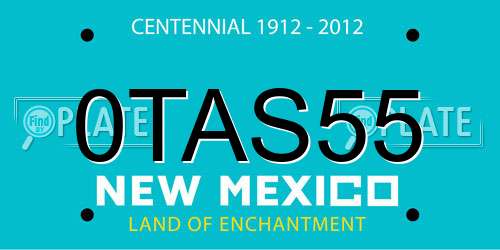 0TAS55 New Mexico License Plate