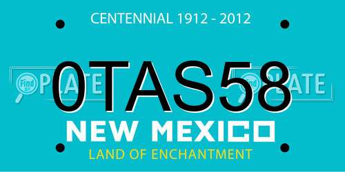 0TAS58 New Mexico License Plate