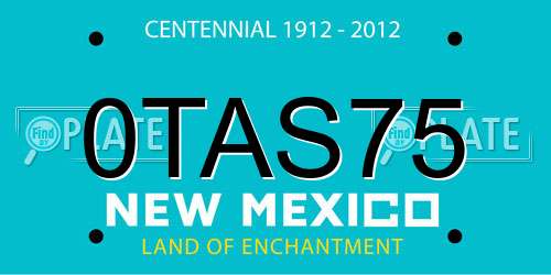 0TAS75 New Mexico License Plate