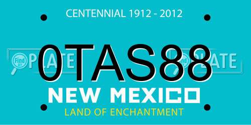0TAS88 New Mexico License Plate