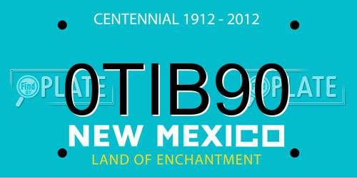 0TIB90 New Mexico License Plate