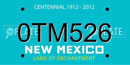 0TM526 New Mexico License Plate