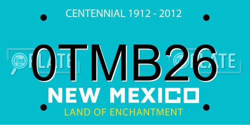 0TMB26 New Mexico License Plate