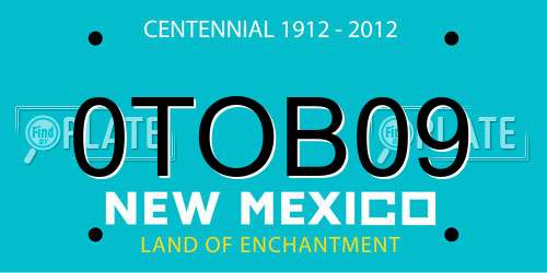 0TOB09 New Mexico License Plate