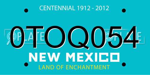 0TOQ054 New Mexico License Plate