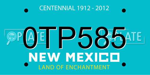 0TP585 New Mexico License Plate