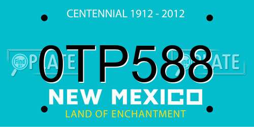 0TP588 New Mexico License Plate