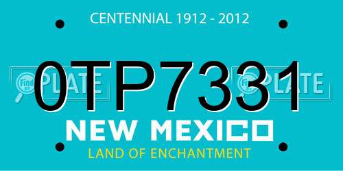 0TP7331 New Mexico License Plate