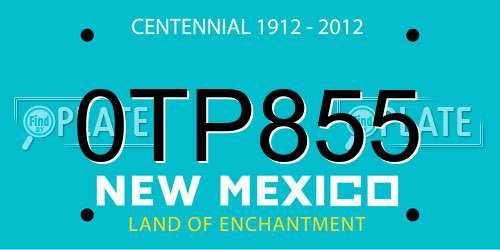 0TP855 New Mexico License Plate