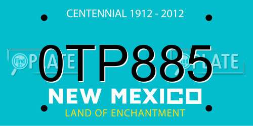 0TP885 New Mexico License Plate