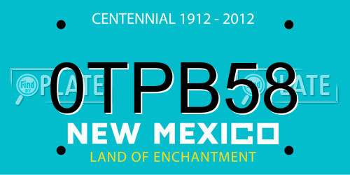0TPB58 New Mexico License Plate