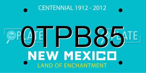 0TPB85 New Mexico License Plate