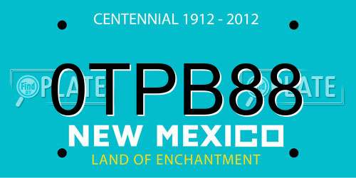 0TPB88 New Mexico License Plate