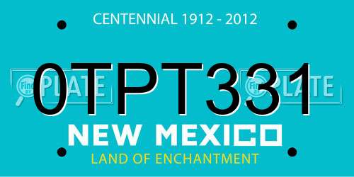 0TPT331 New Mexico License Plate
