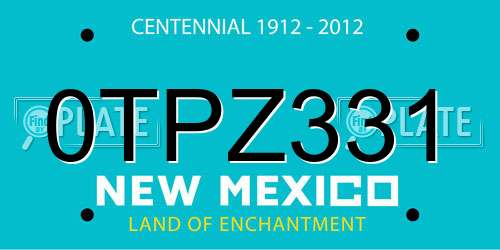 0TPZ331 New Mexico License Plate