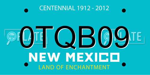 0TQB09 New Mexico License Plate