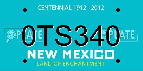 0TS340 New Mexico License Plate