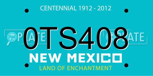 0TS408 New Mexico License Plate
