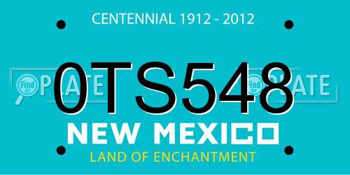 0TS548 New Mexico License Plate