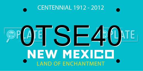0TSE40 New Mexico License Plate