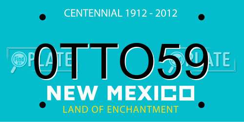 0TTO59 New Mexico License Plate