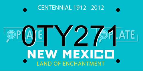 0TY271 New Mexico License Plate
