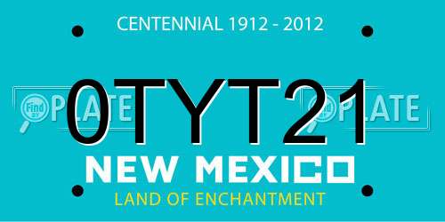 0TYT21 New Mexico License Plate