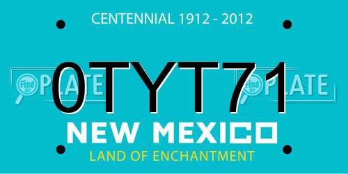 0TYT71 New Mexico License Plate