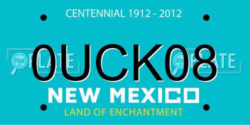 0UCK08 New Mexico License Plate