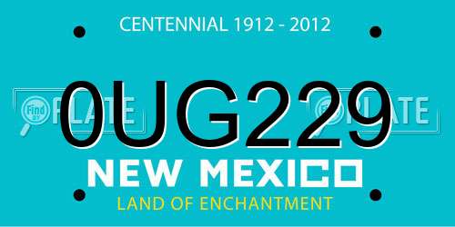 0UG229 New Mexico License Plate