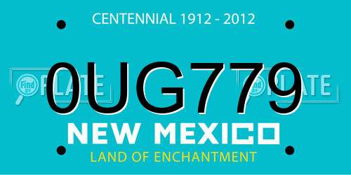 0UG779 New Mexico License Plate