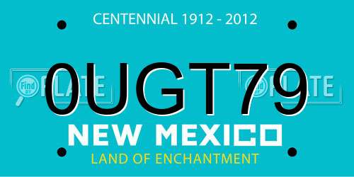 0UGT79 New Mexico License Plate