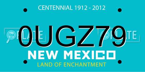 0UGZ79 New Mexico License Plate