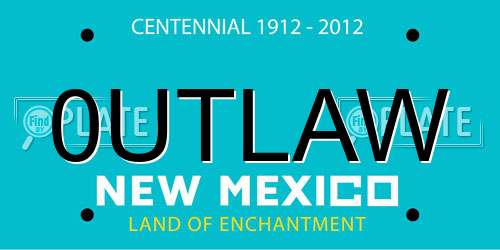 0UTLAW New Mexico License Plate
